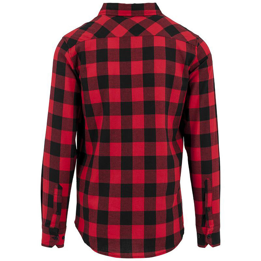 Mens Checked Flannel Shirt (Black/Red) 2/4