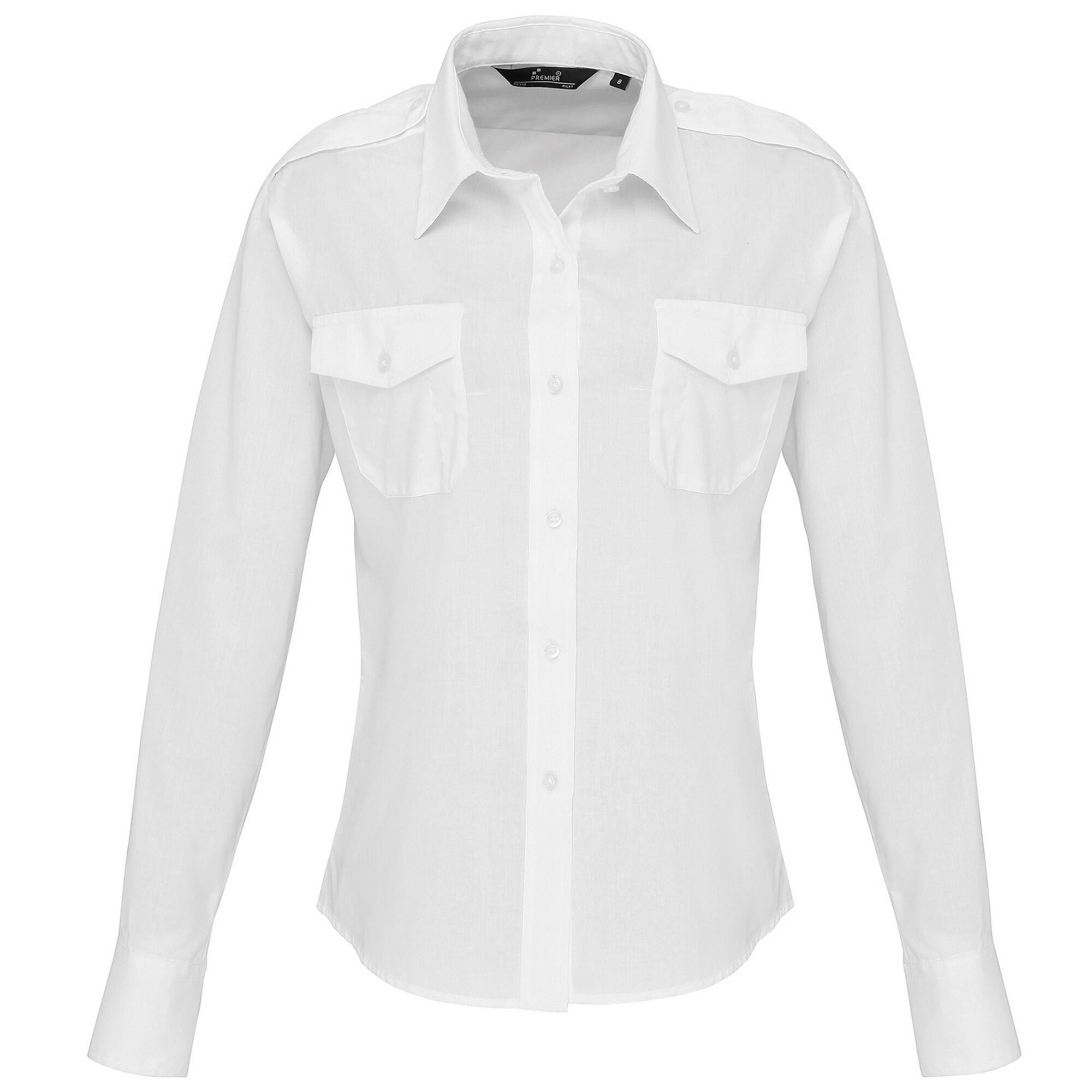 Camicia Stile Pilota Manica Lunga Donna Premier Bianco 2/7