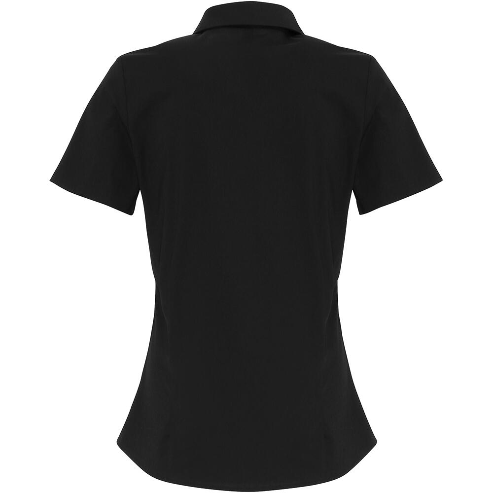 Camicia Elasticizzata In Popeline A Manica Corta Donna Premier Nero 2/4