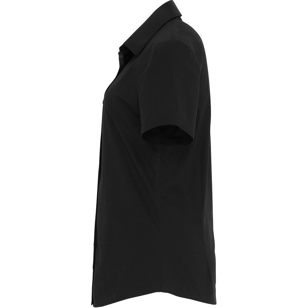 Camicia Elasticizzata In Popeline A Manica Corta Donna Premier Nero 3/4