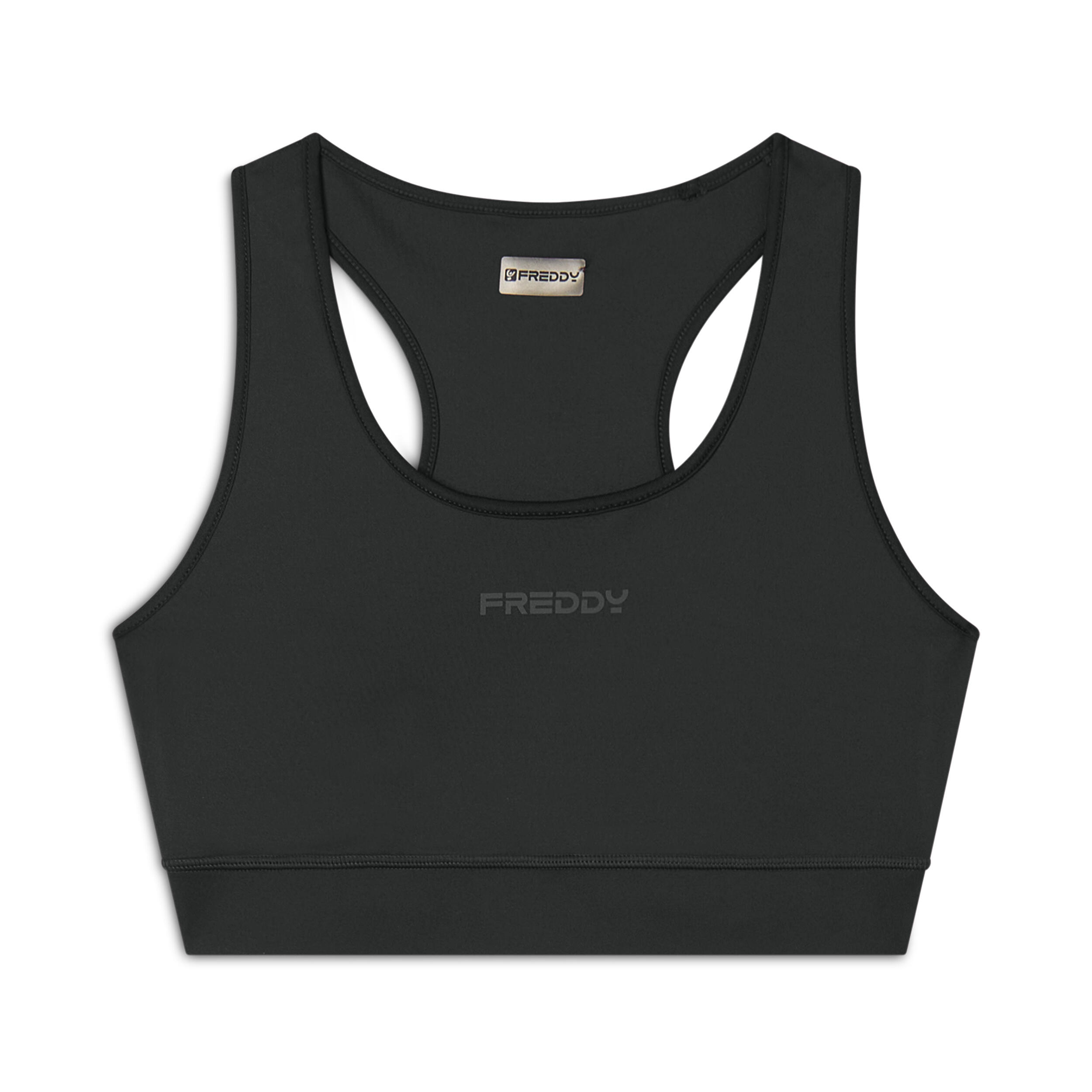 FREDDY Reggiseno sportivo supporto medio con logo glitter