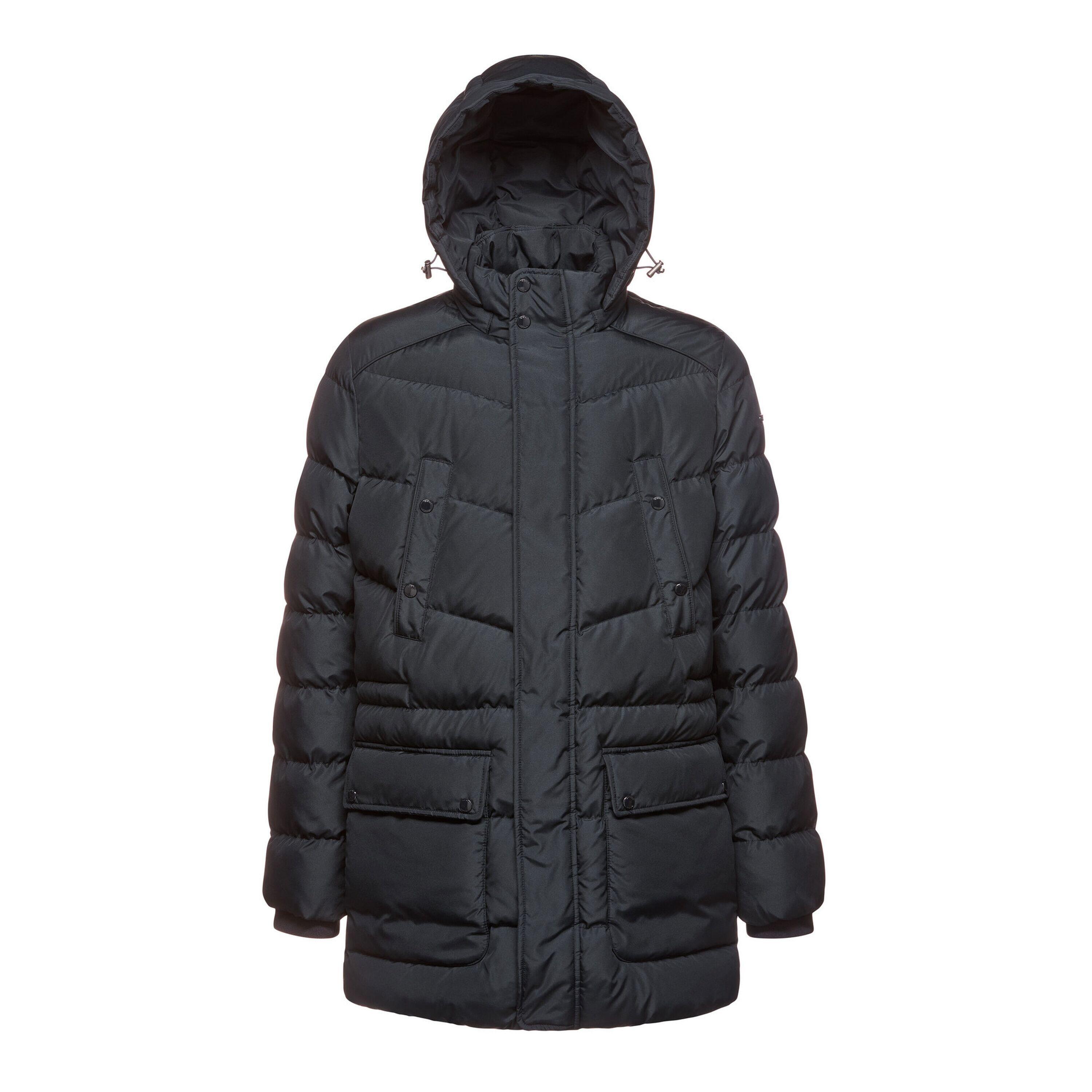 Geox - Doudoune Longue À Capuche Geox Leitan - Doudoune Synthétique - Bleu - 58 - Decathlon