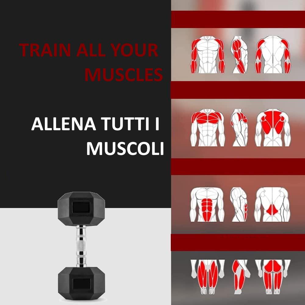 1 Haltère Hexagonal de 15 kg Musculation FF 5/7