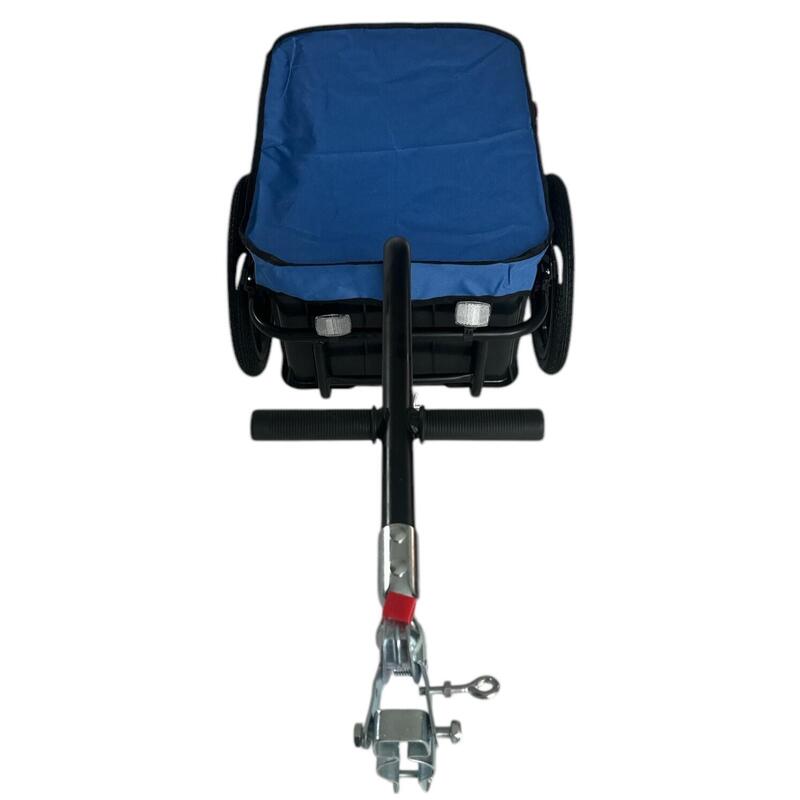 Remorque vélo 70L avec chariot porte-caisse + réflecteur Bleu