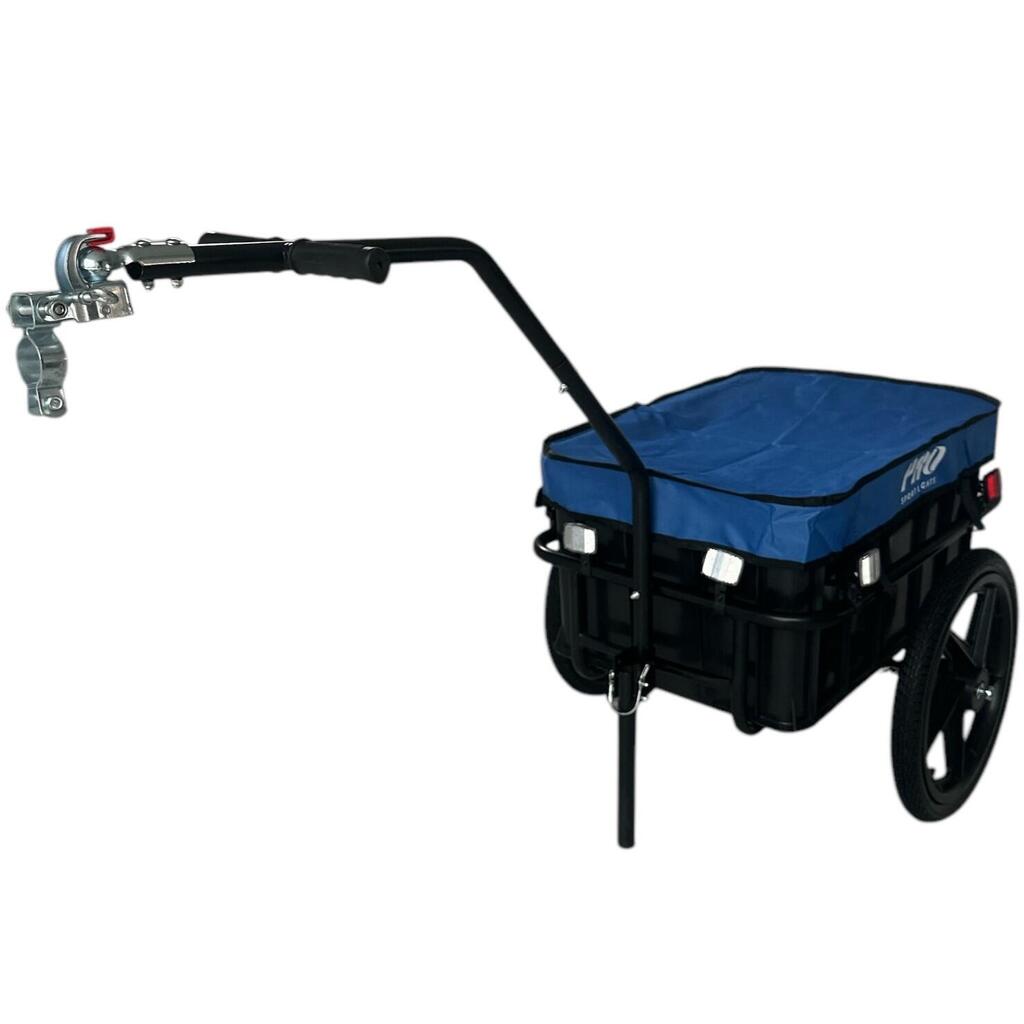 Bicycle Trailer 70L Bicycle Trailer With Crate Trolley + Reflectors - Blue