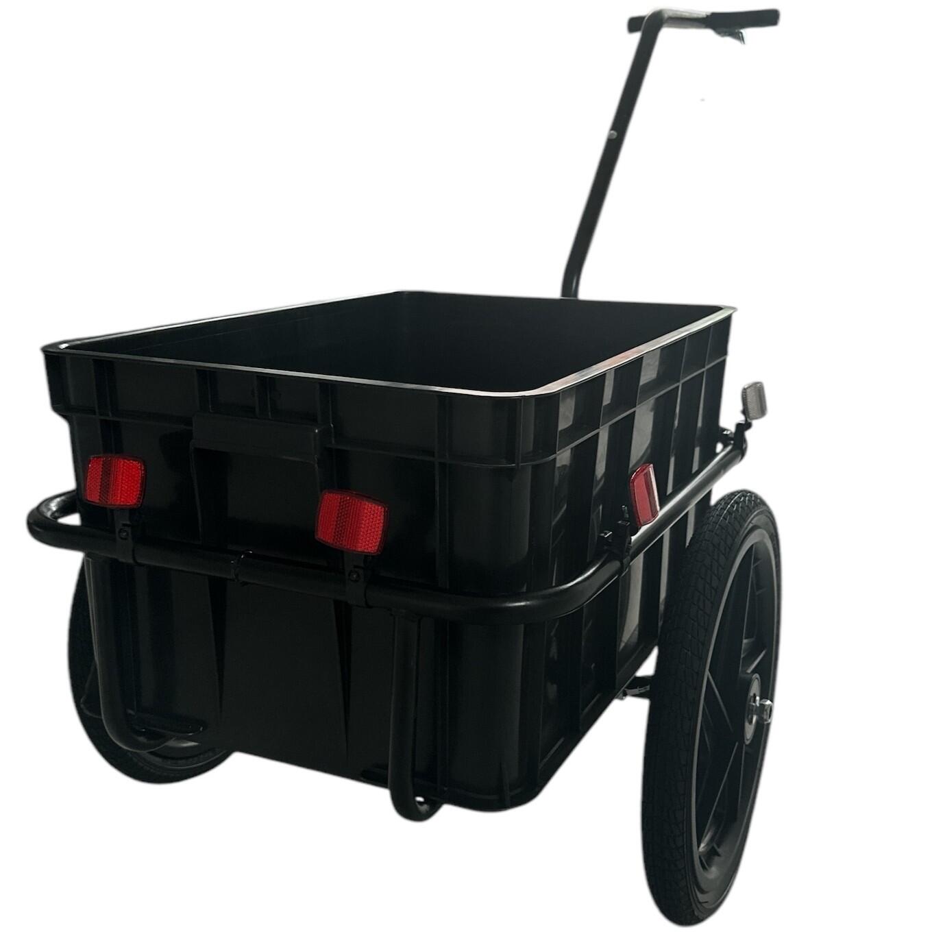 Rimorchio per bicicletta da 70 litri con cassa e catarifrangenti - Blu 6/7