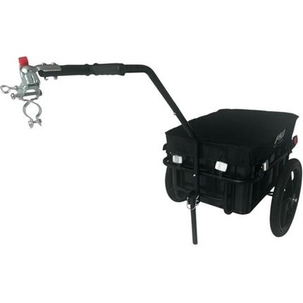 Remorque de vélo pour bagages 70 L avec chariot à caisse + réflecteurs - Noir
