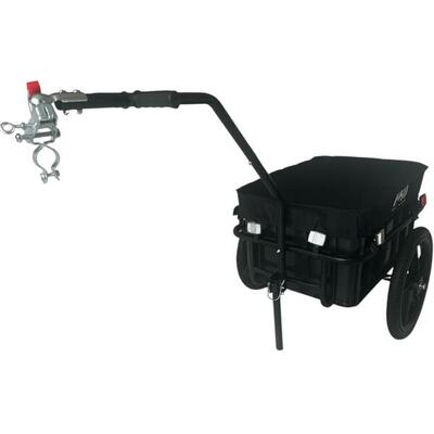 Fietskar bagagefietskar 70l fiets aanhanger met krat + reflectoren - zwart