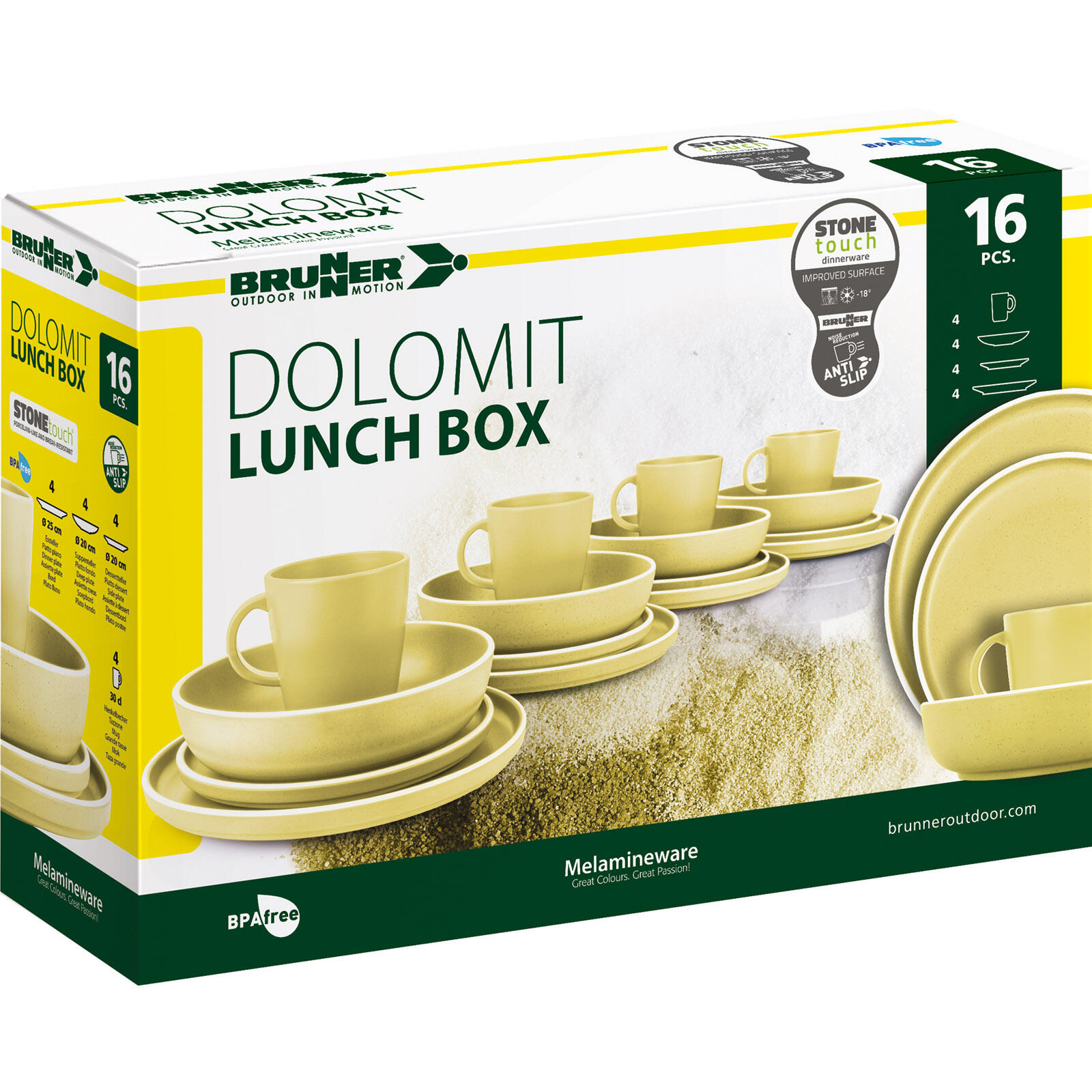 Melamine servies Set Lunch Box Dolomit Stone Touch Camping Borden 16st 3/3
