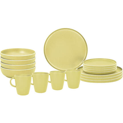 Melamin Geschirr Set Lunch Box Dolomit Stone Touch Camping Teller 16tlg
