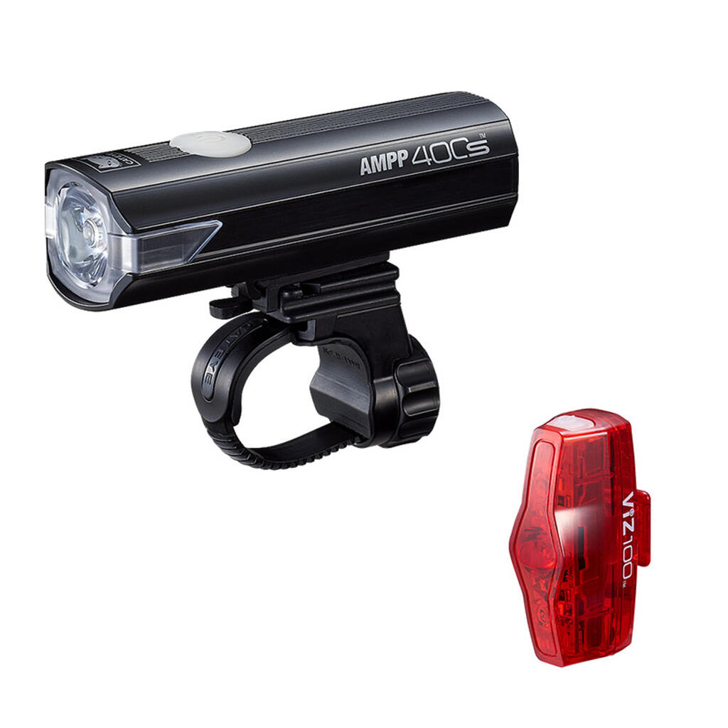Front and rear light kit Cateye AMPP400S & VIZ100