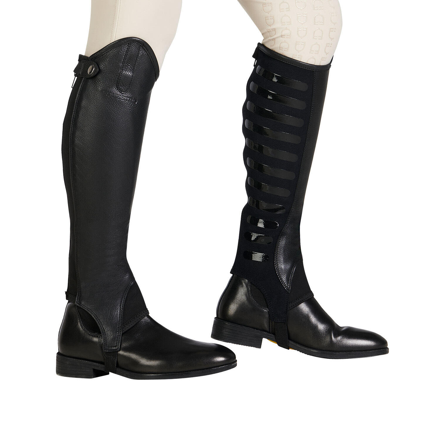 Mini-chaps en cuir avec inserts en silicone Equestro 5/7