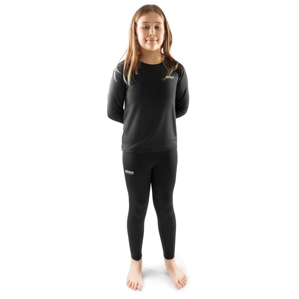 SIROKO Leggings térmicos de niña esquí y nieve Niños y Niñas K-Core-G Squish Negro