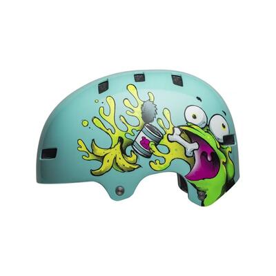 Kinderfietshelm bell span pindakaas bmx blauw met grafisch ontwerp
