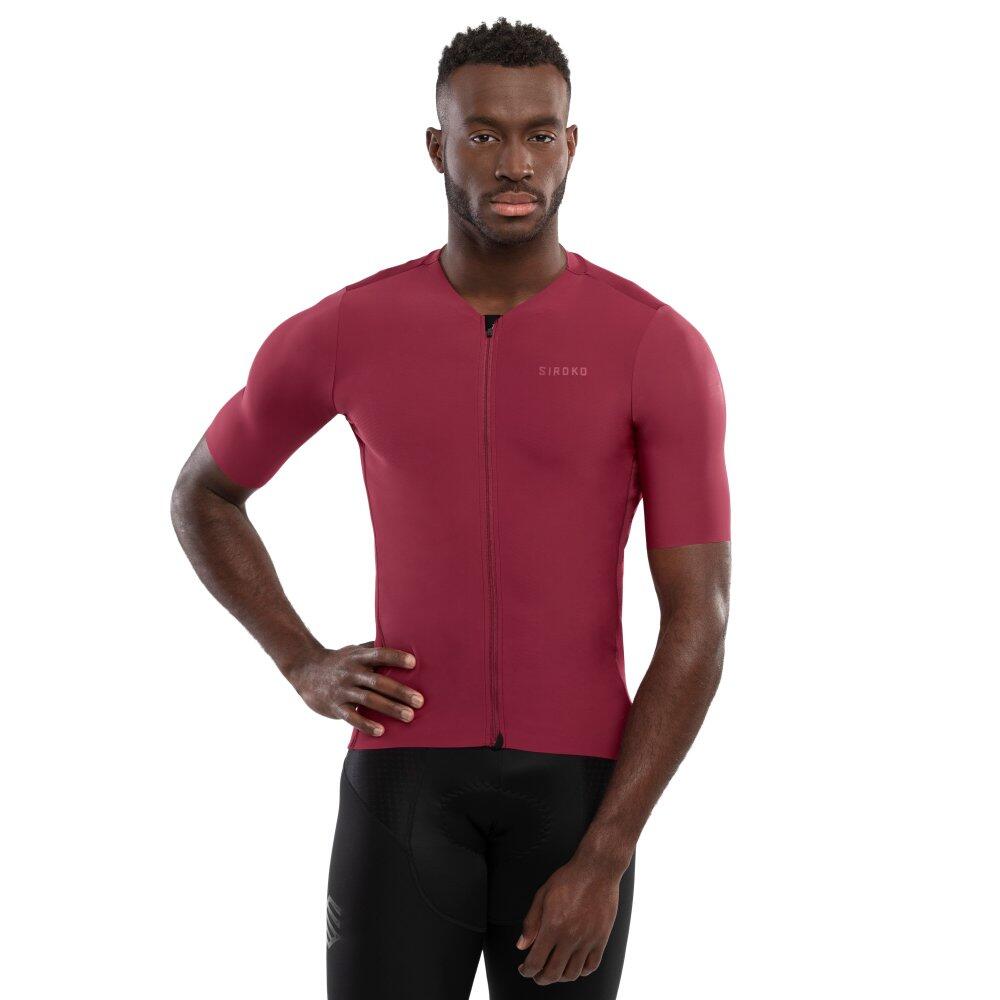 SIROKO Maglia da ciclismo ultraleggera da uomo SRX Dirty Kanza Bordeaux