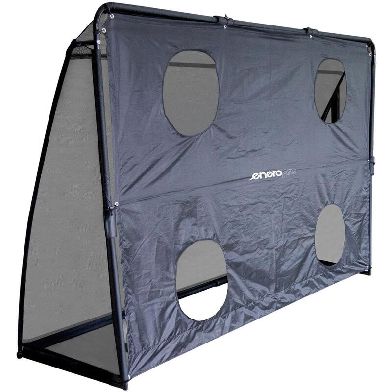 Bramka do piłki nożnej z siatką i tarczą strzelecką 240x160x80cm