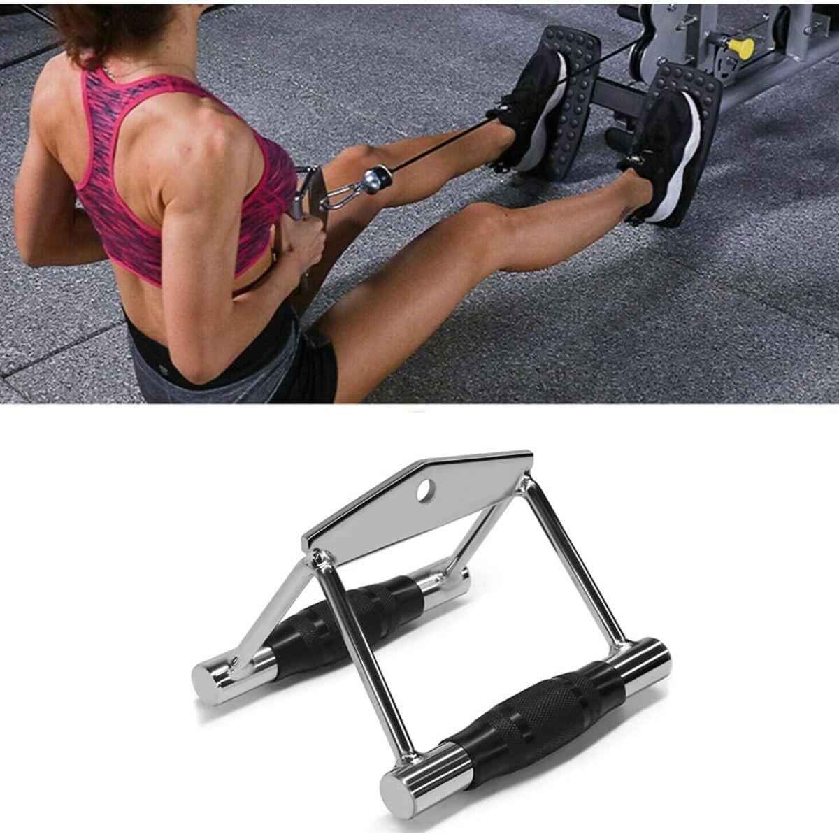 Fitness Tech Extra Sterke V-Row Grip - Staal en Zwart 3/7
