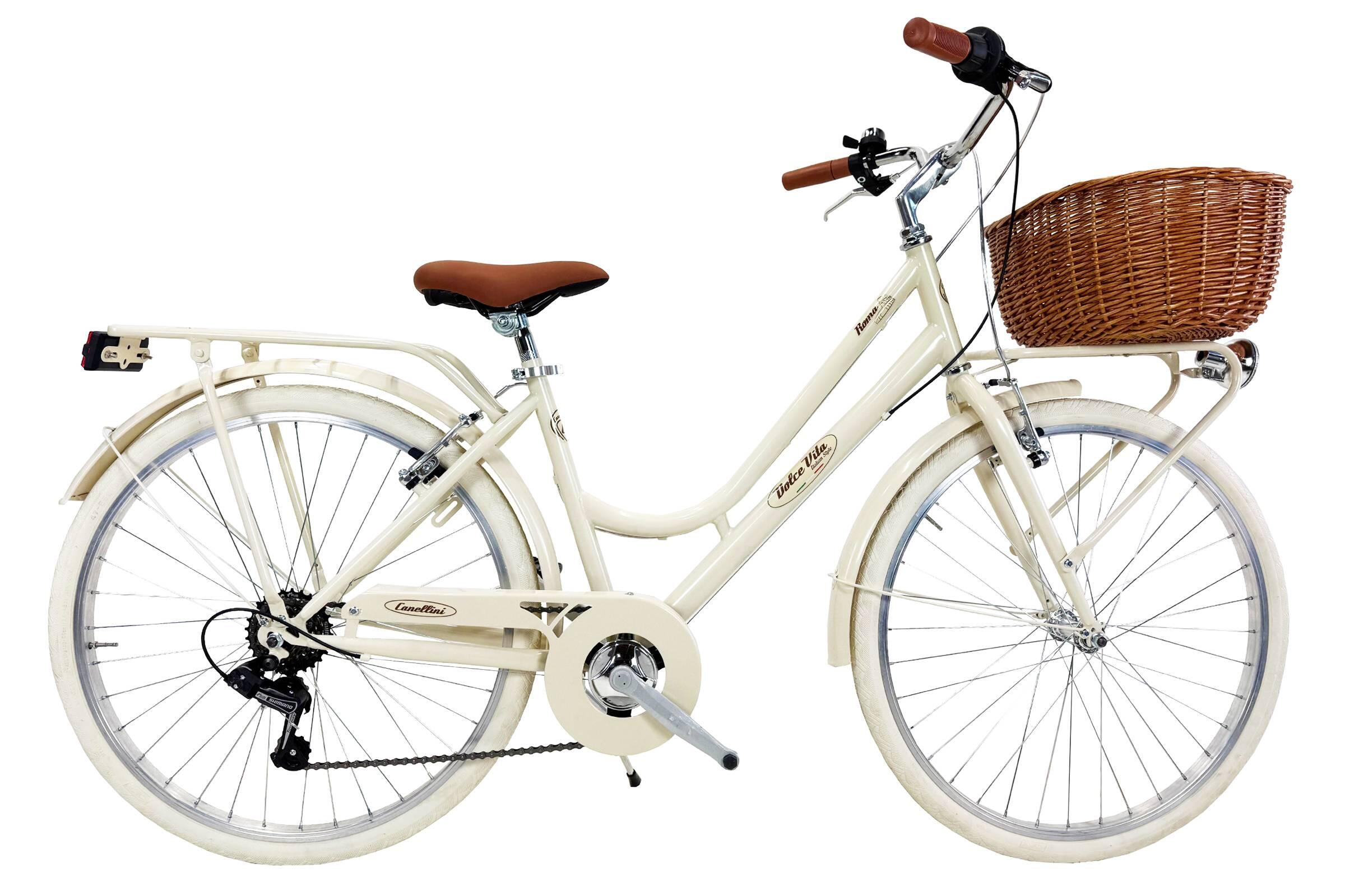 CANELLINI Bici da città Dolce Vita by Canellini ROMA 26" con cesto - Panna