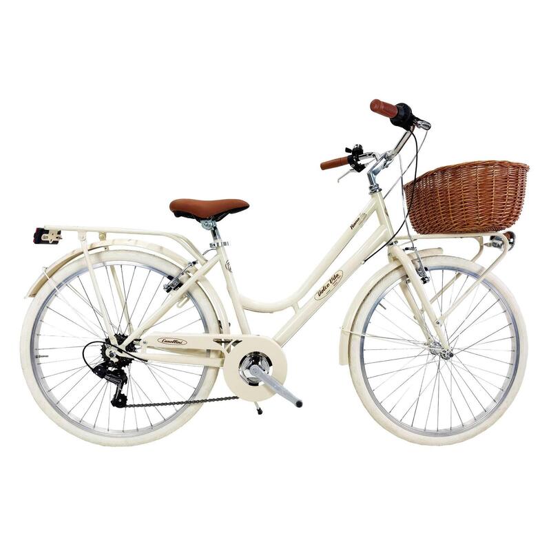 Stadsfiets Dolce Vita by Canellini ROMA 26" met mand - Crème