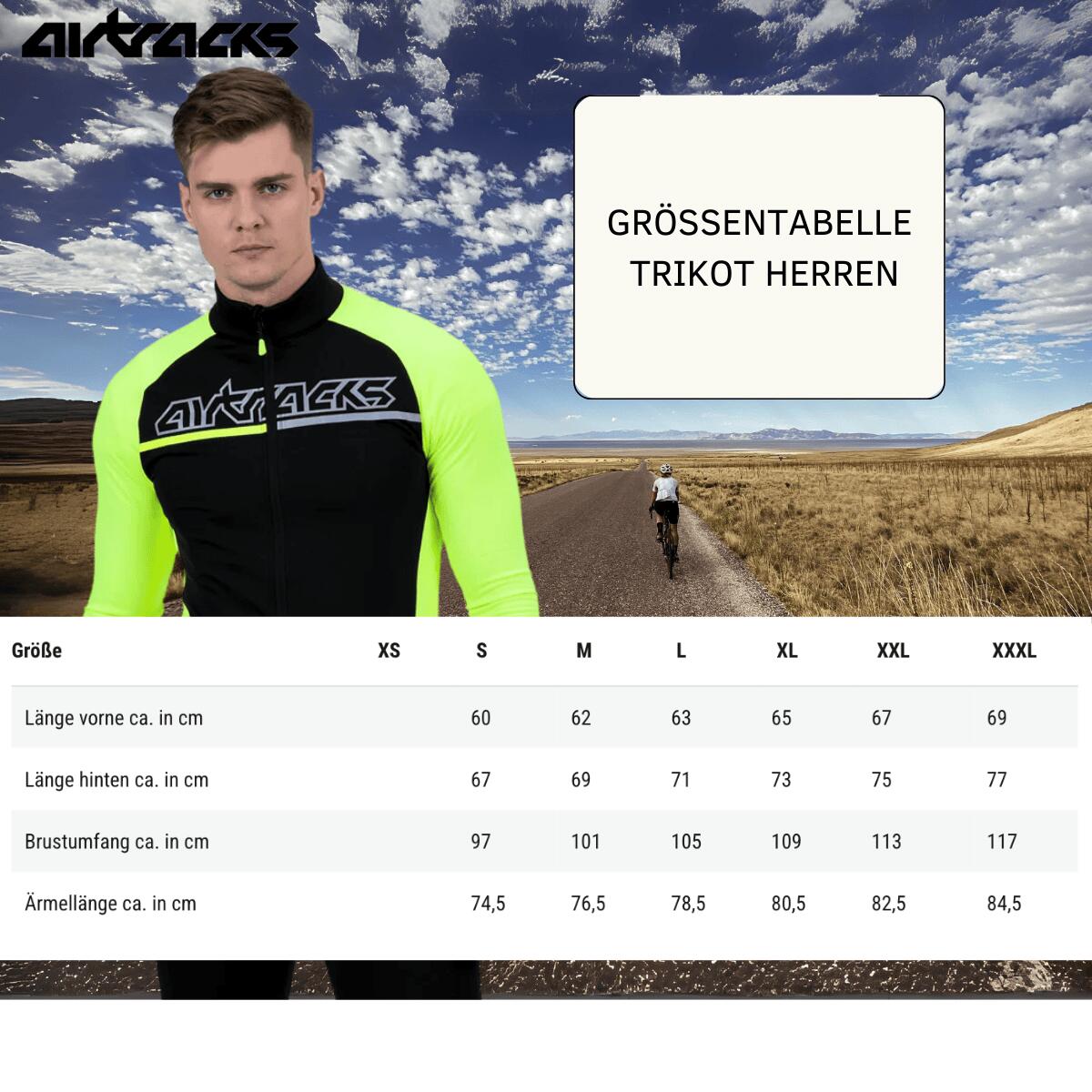 Herren Winter Fahrradtrikot Pro Line Langarm Fleece Thermoradtrikot Schwarz Weiß 3/4