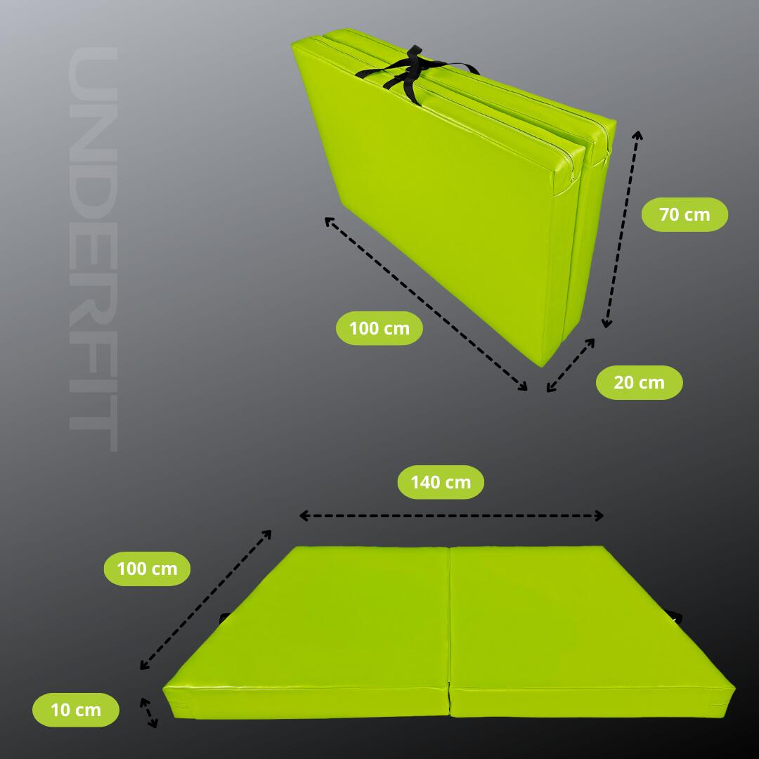 Materac asekuracyjny składany UNDERFIT 140 x 100 x 10 cm seledynowy 7/7