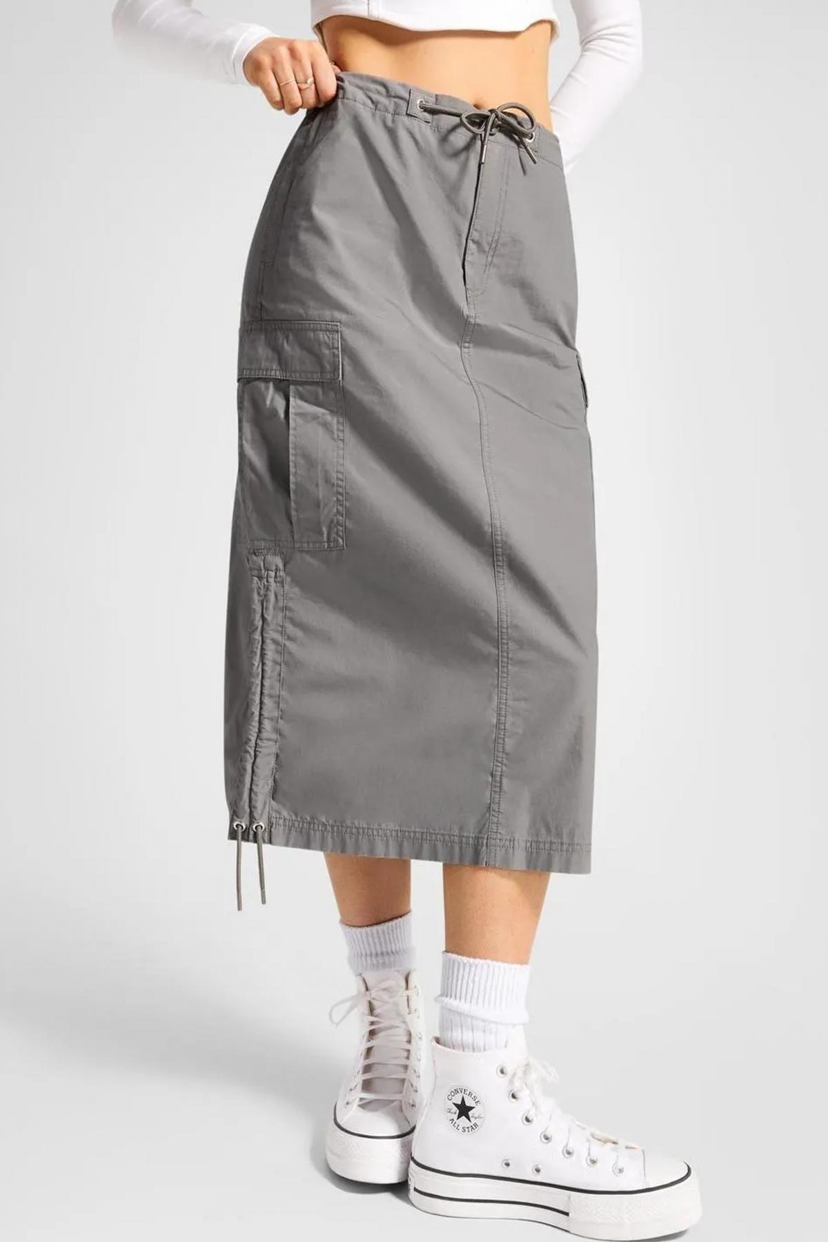 LONG WOWEN CARGO SKIRT SHARKSKIN 5/5