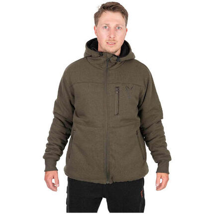 Veste sherpa Fox Collection verte et noire