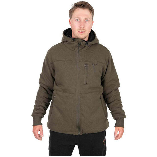 Veste sherpa Fox Collection verte et noire