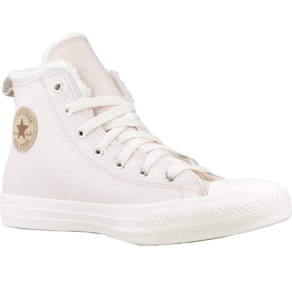 Baskets Converse Modèle Chuck Taylor All Star Leather&sherpa Couleur Rose 5/5