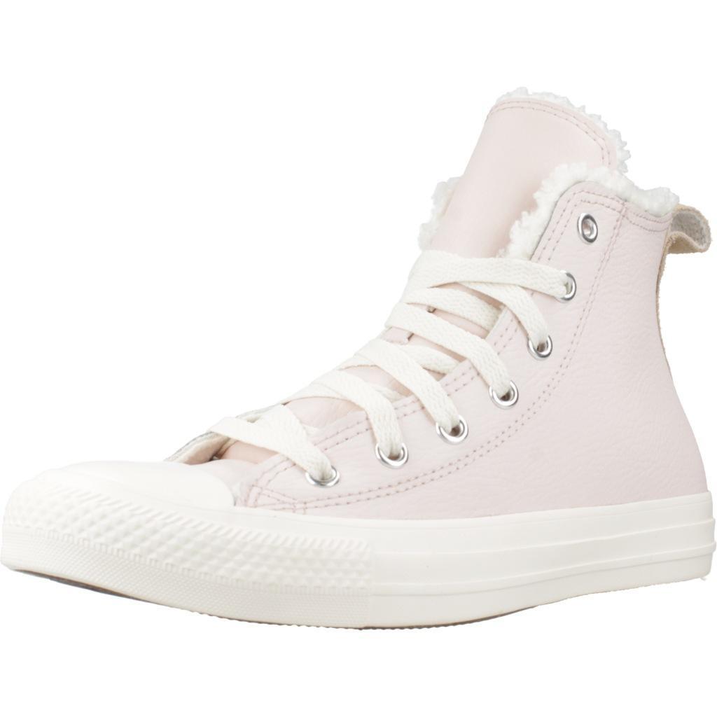 Baskets Converse Modèle Chuck Taylor All Star Leather&sherpa Couleur Rose 1/5