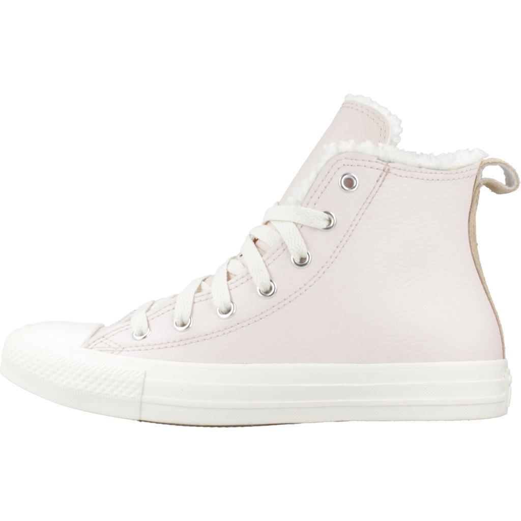 Baskets Converse Modèle Chuck Taylor All Star Leather&sherpa Couleur Rose 2/5