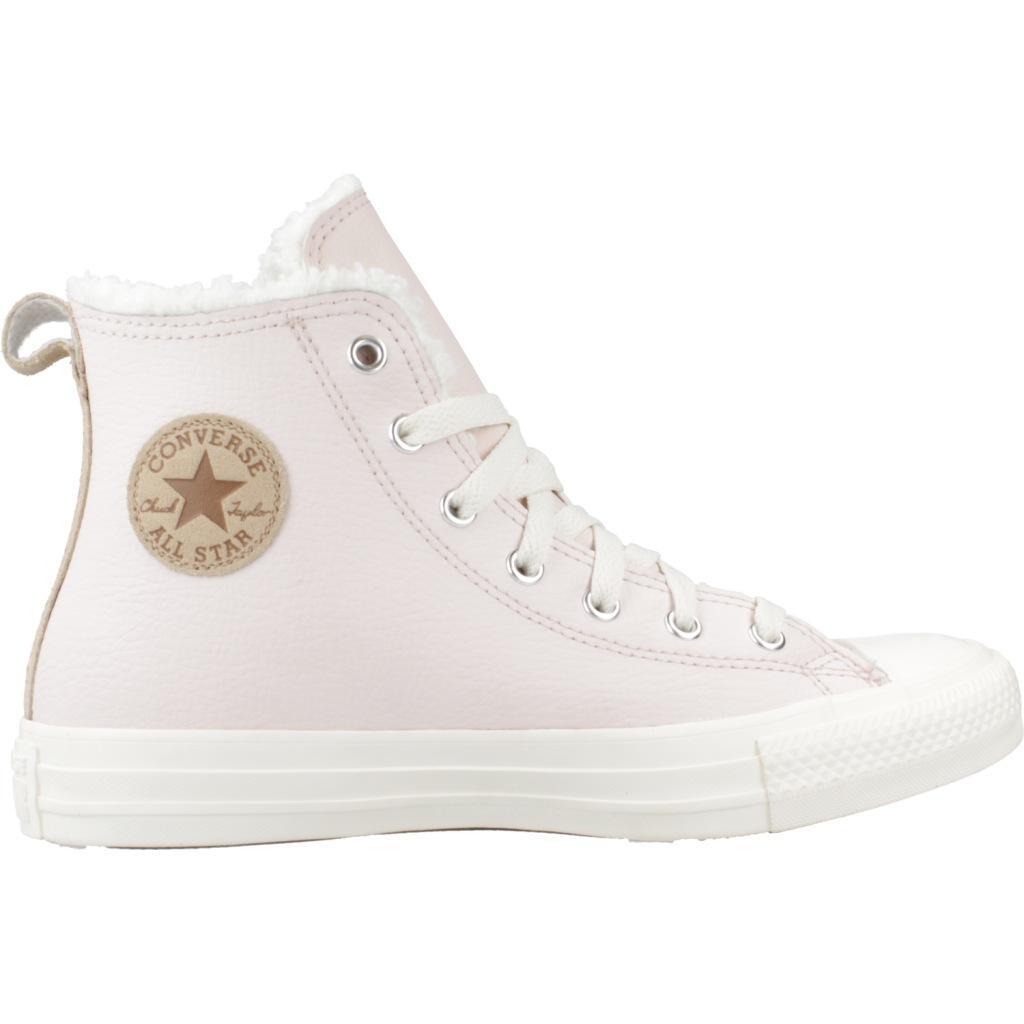 Baskets Converse Modèle Chuck Taylor All Star Leather&sherpa Couleur Rose 4/5