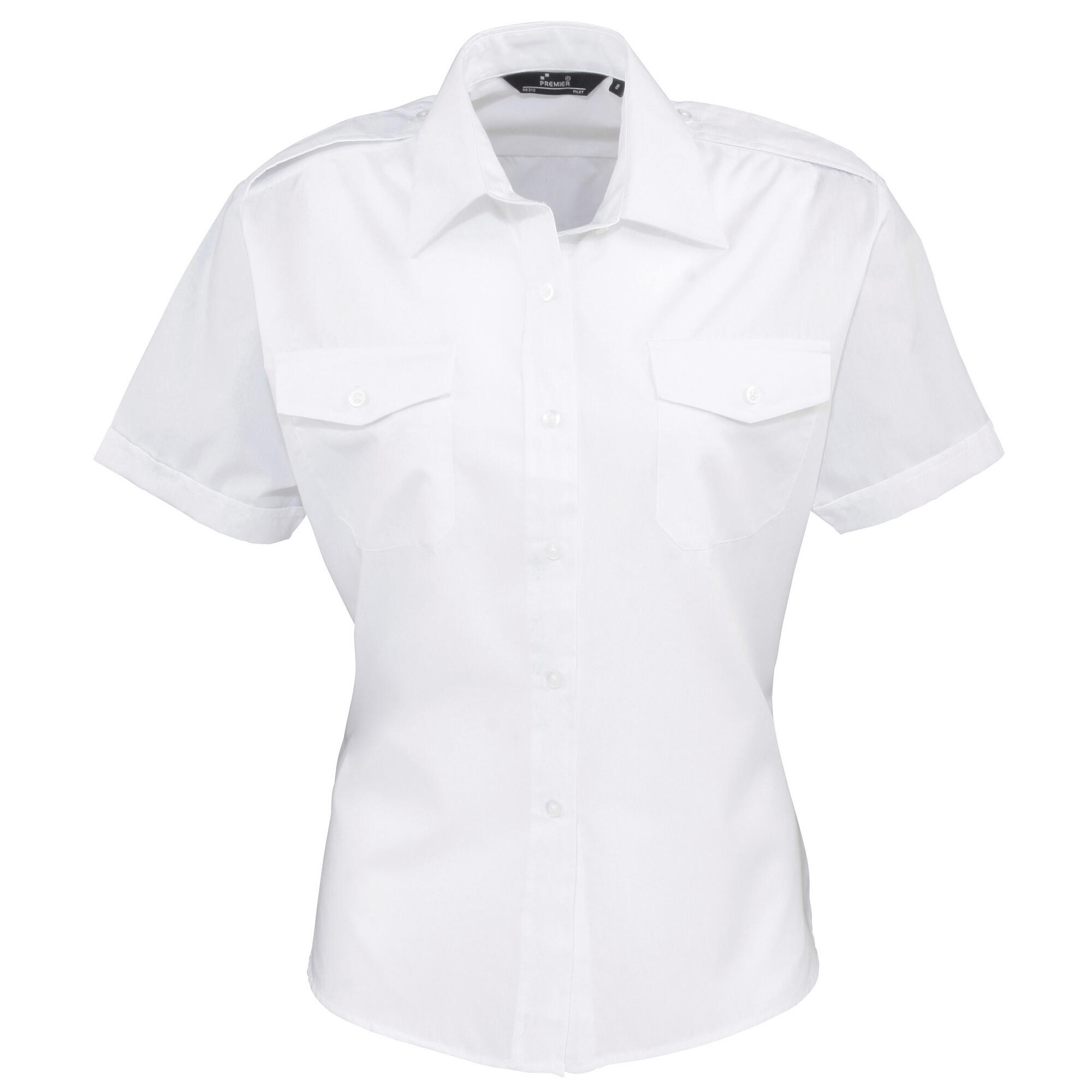 Pilot Bluse Kurzarm Damen Weiß 2/5