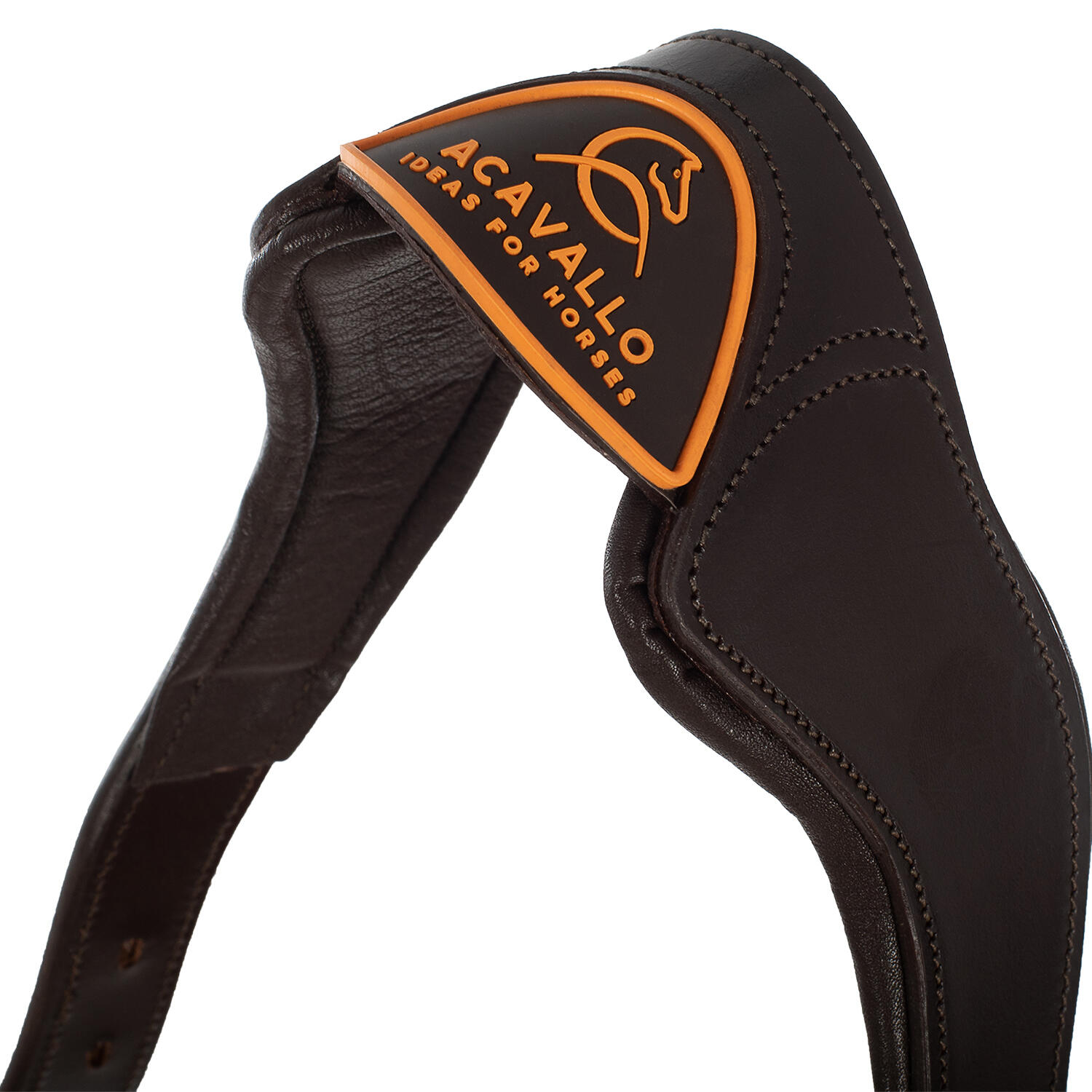 Halsband voor paard met voering van kalfsleer Acavallo Ergonomic Pollguard 3/5