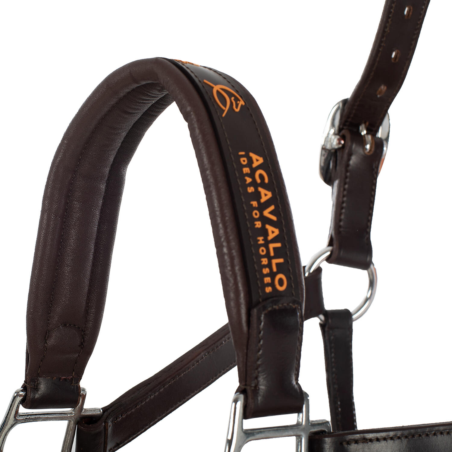 Halsband voor paard met voering van kalfsleer Acavallo Ergonomic Pollguard 4/5