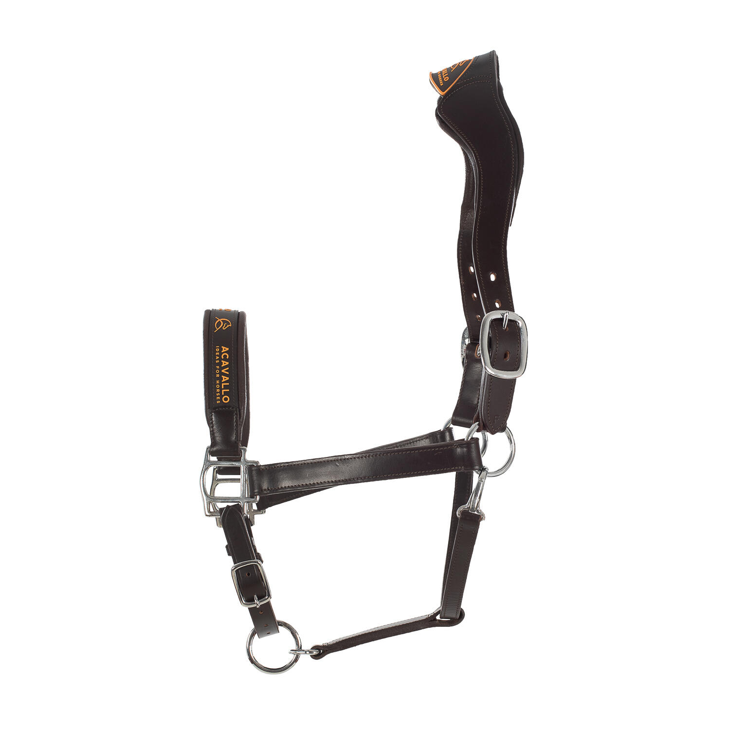 Halsband voor paard met voering van kalfsleer Acavallo Ergonomic Pollguard 2/5