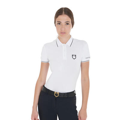 Polo da equitazione da concorso slim fit donna Equestro