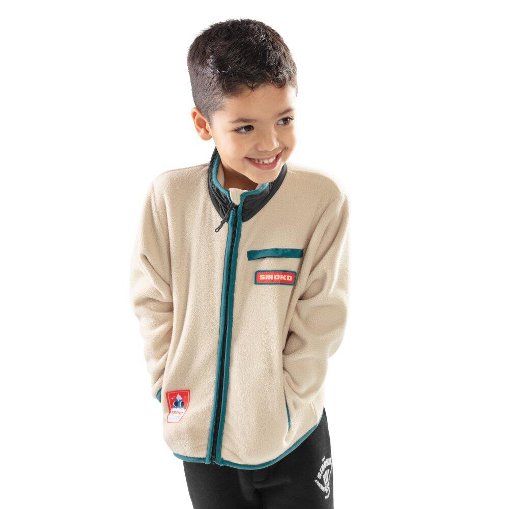 SIROKO Kinderen Wintersport Jongens fleecejas Spy Beige