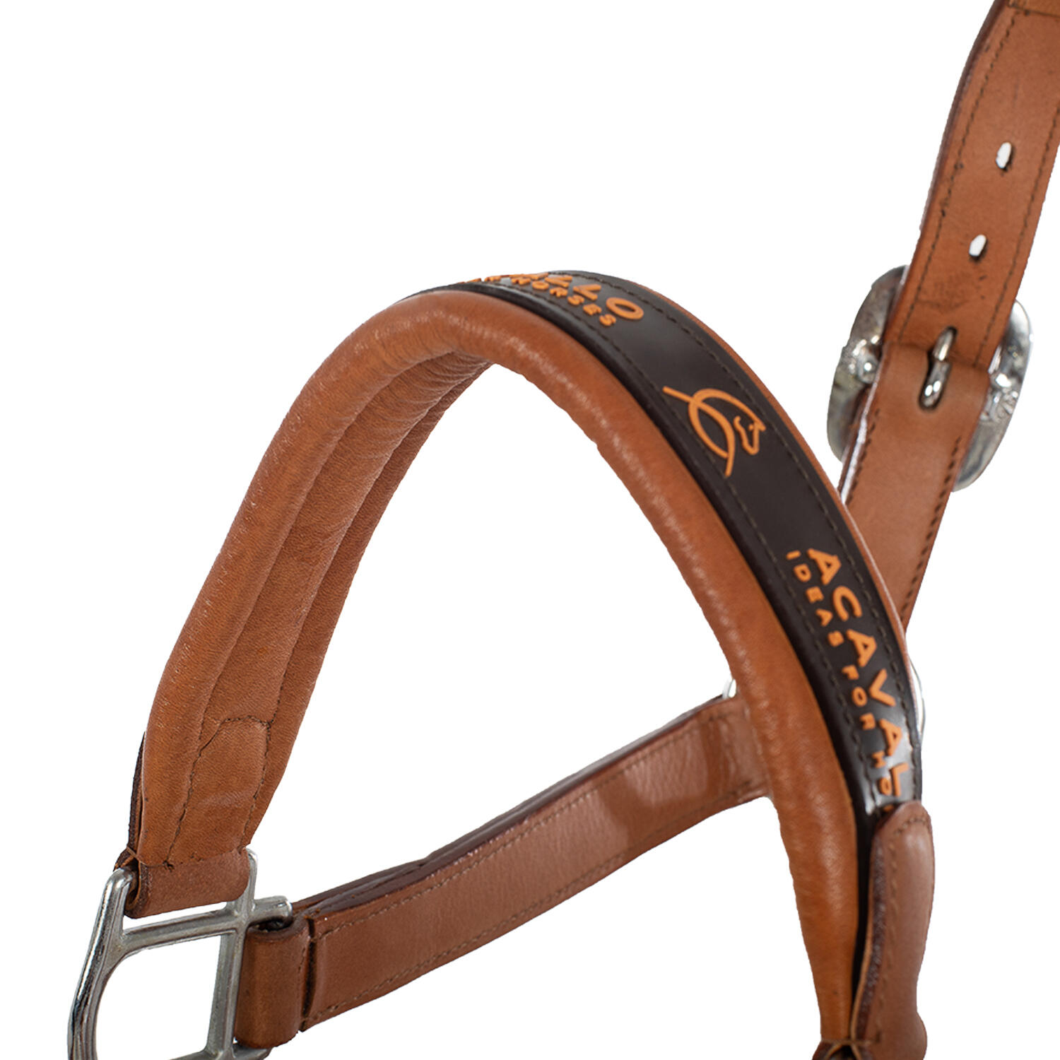 Halsband voor paard met voering van kalfsleer Acavallo Ergonomic Pollguard 4/4