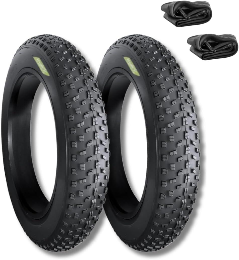 ECOVELO 2 copertoni 20x4.0 + camere, pneumatici gomme bici 20 x 4.0 tassellati e-bike EV
