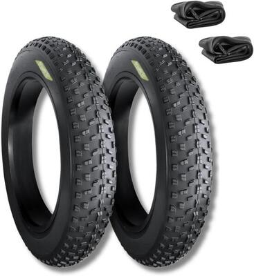2 copertoni 20x4.0 + camere. pneumatici gomme bici 20 x 4.0 tassellati e-bike EV