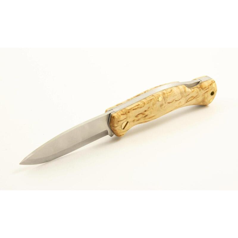 Casström Lars Fält Folding Lock Knife - Aço Inoxidável - Curly Birch