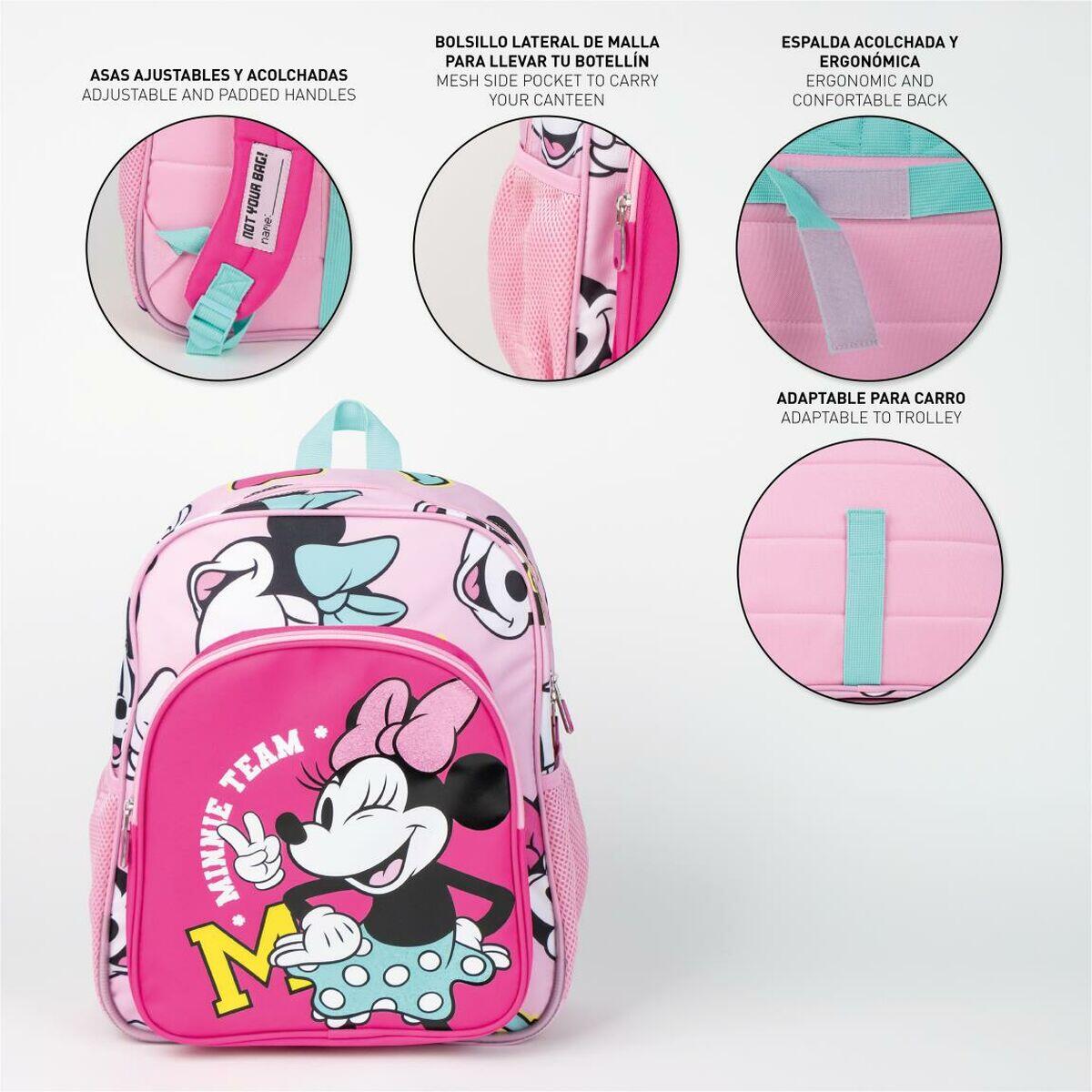 Mochila Escolar Minnie Mouse Fucsia 5/5