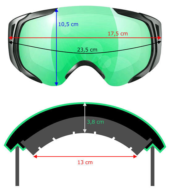 Gogle narciarskie dla dorosłych Ice-Q Cortina 3, Anti-slip, OTG na okulary
