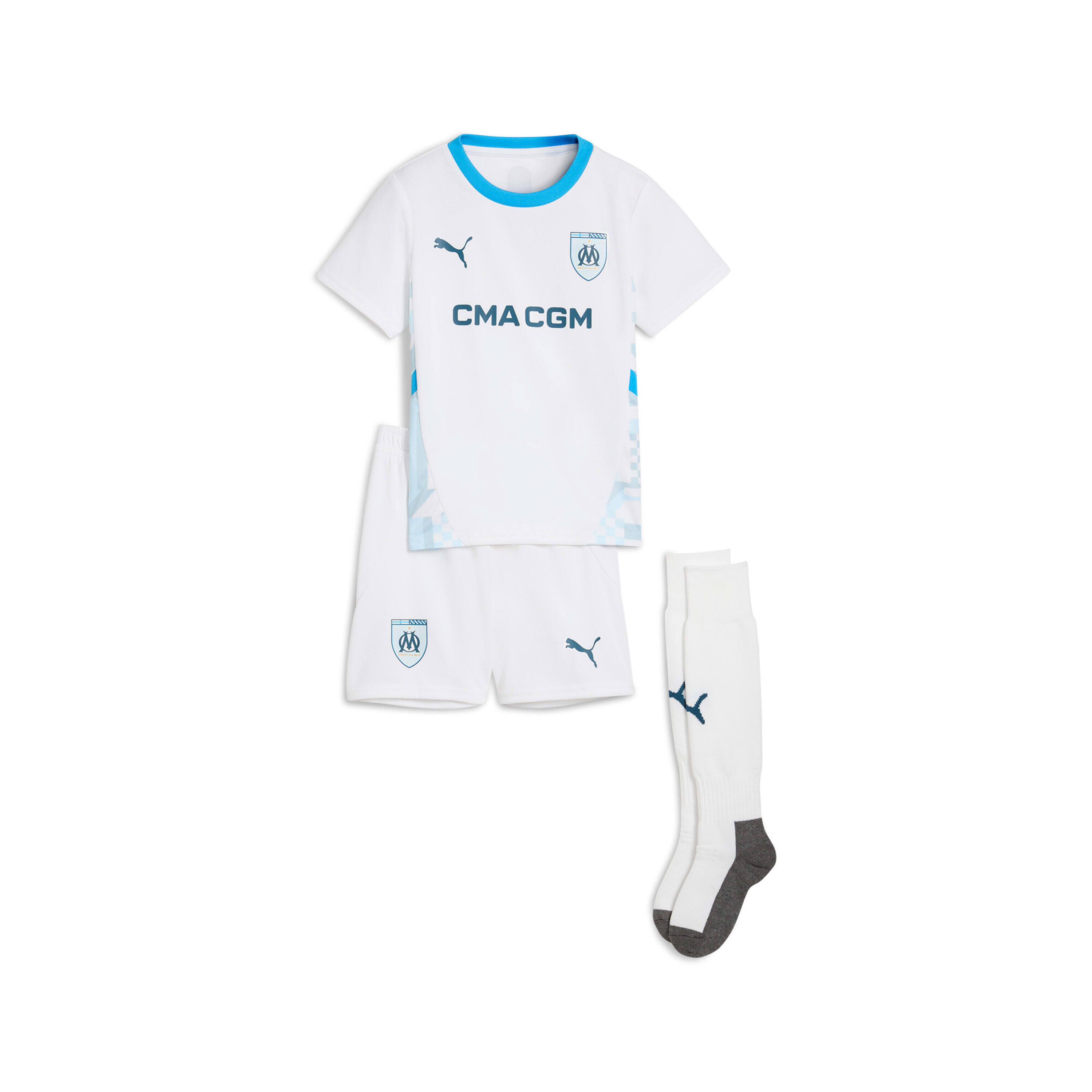 Puma - Mini-kit Domicile Bébé Om 2024/25 - Survêtement - Blanc|bleu - 2-3 Ans - Decathlon