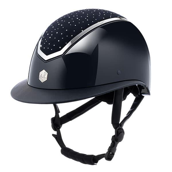 CHARLES OWEN Charles Owen Rijhelm Kylo Widepeak Gloss Shell & Crystal Top Blauw
