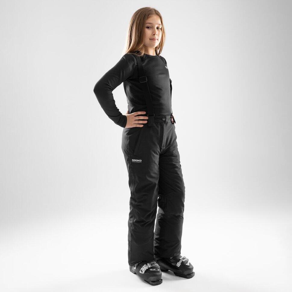 Dziewczęce spodnie na narty i snowboard z szelkami Sporty zimowe K-Core-G Kramp