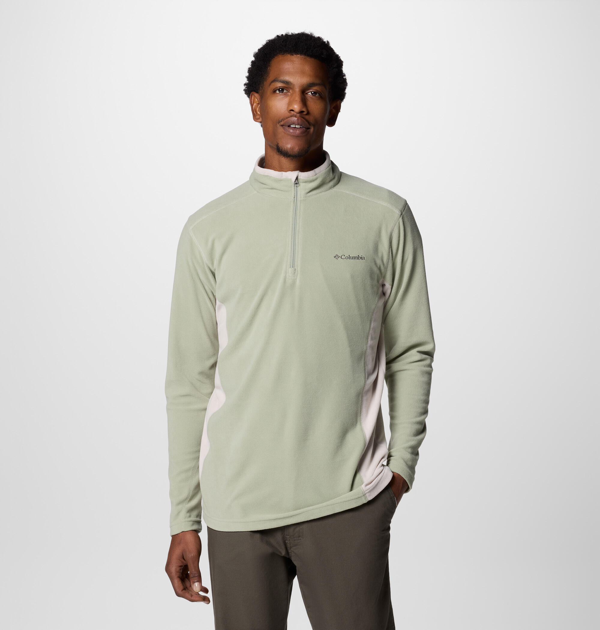 Pull Polaire 1/2 Zip Columbia Pour Homme - Klamath Range II, Protection UV Omni-Shade