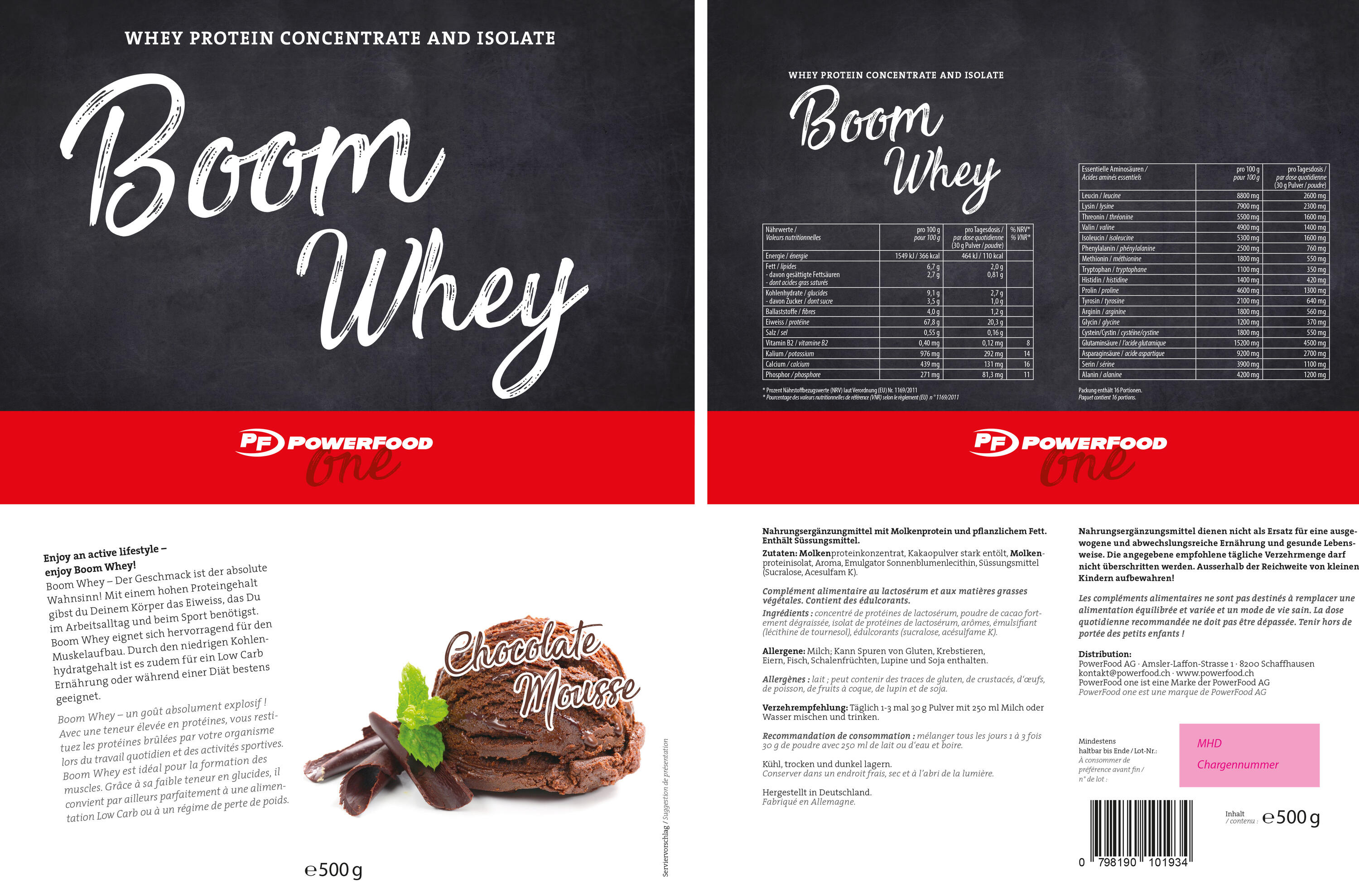PowerFood Boom Whey (500g) - Chocolate Mousse 3/3