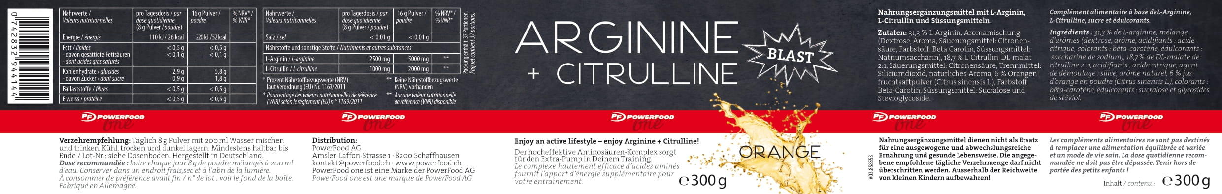Arginin Citrullin 300g Powerfood One 2/2